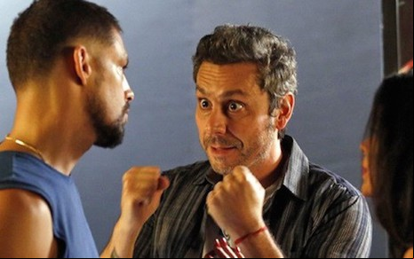 Os atores Cauã Reymond (Juliano), Alexandre Nero (Romero) e Vanessa Giácomo (Toia)  - Reprodução/TV Globo