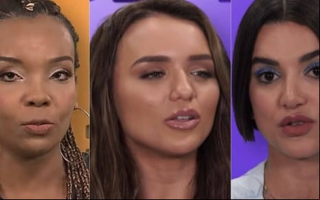 Montagem de fotos com Thelma Assis, Rafa Kalimann e Manu Gavassi, que estão na final do BBB20