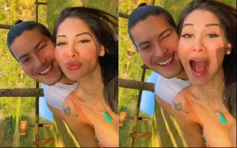 Arthur Aguiar e Mayra Cardi em vídeo para o Instagram em 25 de outubro de 2021