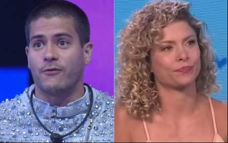 Montagem com imagens de Arthur Aguiar na final do BBB 22 (à esq.) e Bárbara Borges na final de A Fazenda 14