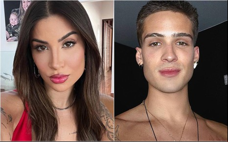 Montagem de fotos de Bianca Andrade, a Boca Rosa, e João Guilherme