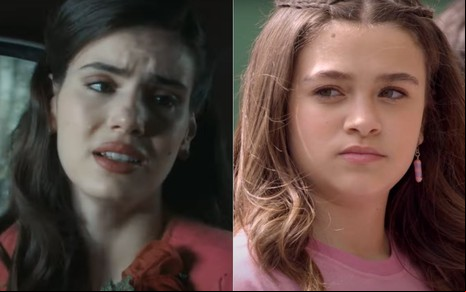Montagem de Marê (Camila Queiroz) em Amor Perfeito e Julieta (Vittória Seixas) em A Infância de Romeu e Julieta, do SBT