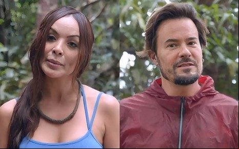Carol Nakamura (à esquerda) e Paulo Vilhena (à direita) em cena de No Limite - Amazônia