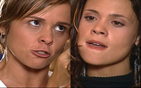 Montagem com uma foto de Giulia Gam, a Heloísa, e outra de Vannessa Gerbelli, a Fernanda, em cena de Mulheres Apaixonadas
