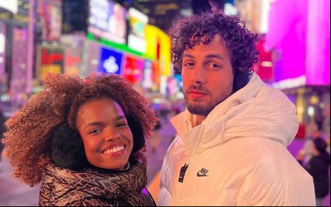 Foto de Jeniffer Nascimento e Jean Amorin em Nova York