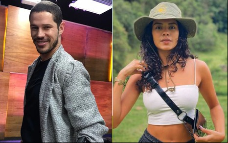 Montagem dos atores José Loreto e Bella Campos
