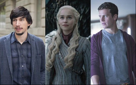 Montagem com Adam Driver, Emilia Clarke e Jonathan Groff