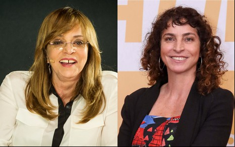 Montagem de imagens de Gloria Perez e Rosane Svartman, autoras de Travessia e Vai na Fé, respectivamente