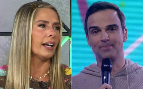 Montagem com Adriane Galisteu e Tadeu Schmidt