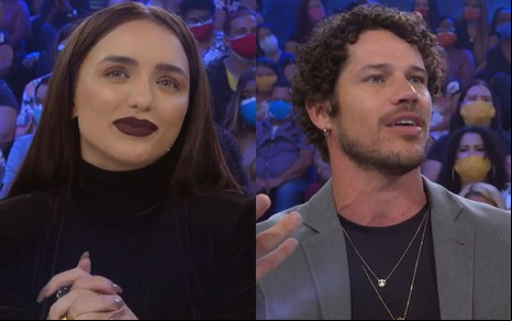 Montagem de fotos com Rafa Kalimann e José Loreto no júri da Dança dos Famosos 2022, da Globo