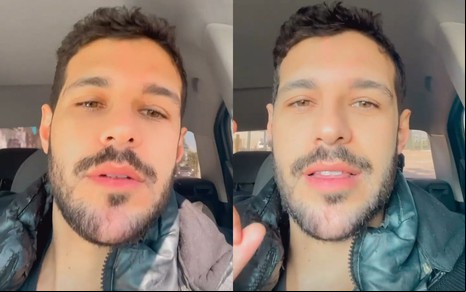 Montagem com cenas de Rodrigo Mussi nos Stories