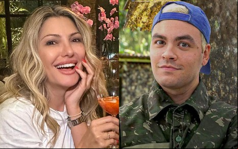 Na montagem: Antonia Fontenelle (à esquerda) e Luccas Neto (à direita)