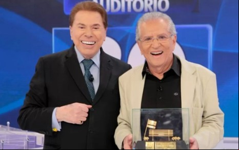 Silvio Santos e Carlos Alberto de Nóbrega no SBT