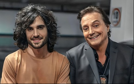 Fiuk e Fábio Jr. nos bastidores do filme Me Tira da Mira (2022)