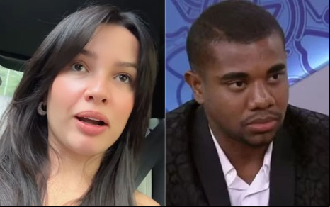 Montagem com fotos de Juliette Freire gravando Stories no carro e Davi Brito no Bate-Papo BBB