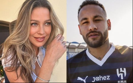 Montagem com uma foto de Luana Piovani e outra de Neymar