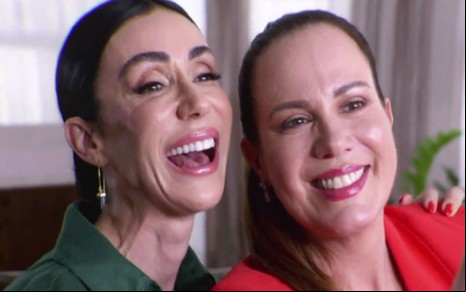 Michelle Barros e Regina Volpato em chamada de divulgação do programa Chega Mais