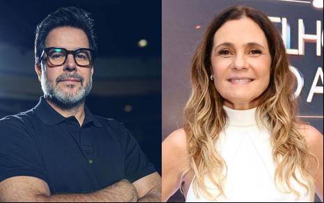Montagem de fotos de Murilo Benício e Adriana Esteves