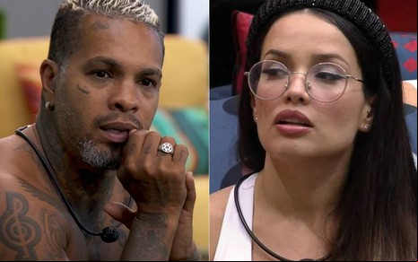 Montagem com imagens de Rodriguinho e Juliette no BBB