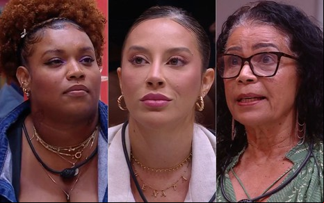 Montagem com Camilla Maia, Renata Saldanha e Vilma Nascimento no BBB 25