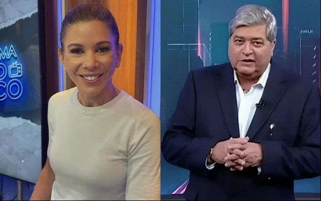 Montagem com Daniela Beyruti e José Luiz Datena