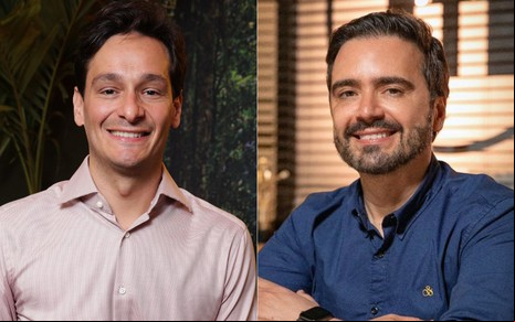 Montagem com fotos de Bruno Luperi e Daniel Ortiz posando sorridentes