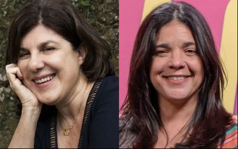 Na montagem, as autoras Maria Helena Nascimento (à esquerda) e Izabel de Oliveira (à dirieta)