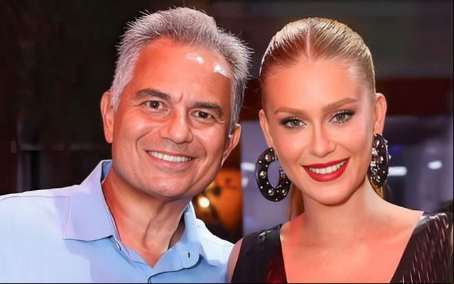 Paulo Ruy Barbosa está sorridente ao lado de sua filha, a atriz Marina Ruy Barbosa