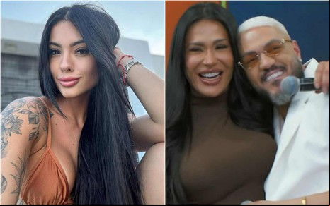 Montagem de fotos de Rayane Figliuzzi e Belo e Gracyanne Barbosa