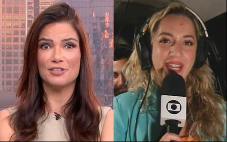 Na montagem: Sabina Simonato (à esquerda) e Larissa Calderari (à direita), ambas no Bom Dia SP