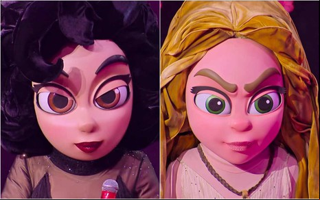 Foto das personagens Tieta e Juma durante o The Masked Singer