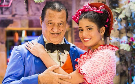 Antonio Fagundes (Giácomo) e Letícia Almeida (Rosinha) em cena de Meu Pedacinho de Chão - João Miguel Júnior/TV Globo