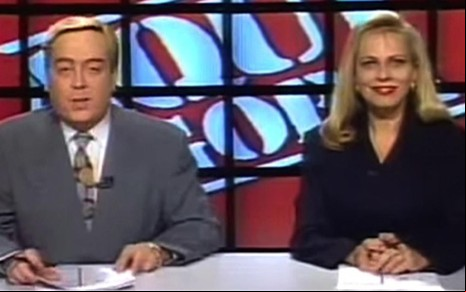 Ivo Morganti e Christina Rocha foram apresentadores do Aqui Agora, telejornal popular do SBT, em 1993 - Reprodução